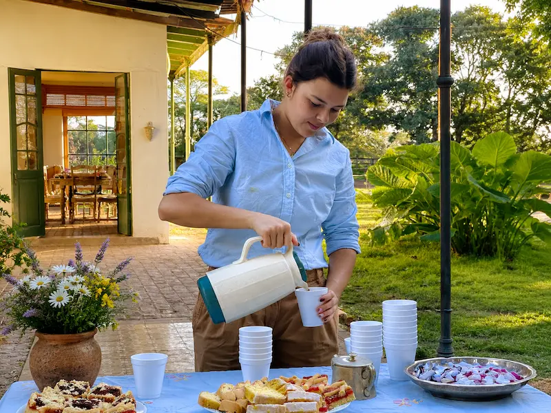 Olivia preparing a countryside event at El Carmen