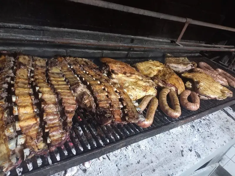 Barbecue on the indoor grill at La Matera during a group gathering at El Carmen
