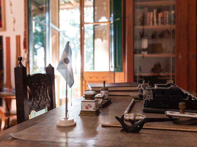 Desk in the historic house of the estancia